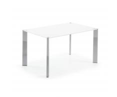 Table Spot 140x90 cm, argent et blanc