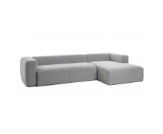 Canapé d'angle Blok 3 places fixe droite gris clair