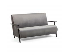 Canapé Meghan 2 places velours gris 145 cm