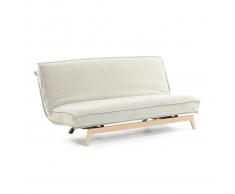 Canapé-lit Eveline blanc structure bois