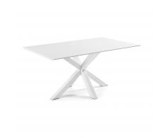 Table Argo 180 cm mélamine blanc pieds blanc