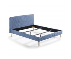Lit Dyla rembour 160x200 bleu clair