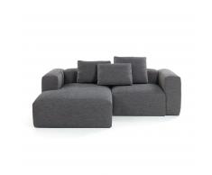 Canapé d'angle chaise longue gauche 2 places Blok gris foncé