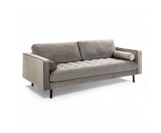 Canapé Debra 2 places velours gris 182 cm