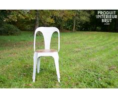 Chaise industrielle Multipl's blanche - bois