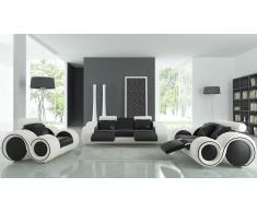 Salon design cuir relax -Pierce- canapé 3 places + 2 places + fauteuil