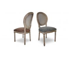 Chaise médaillon louis XVI maillage d'osier - Aristid