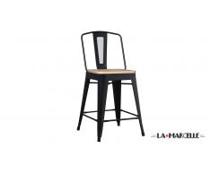 Tabouret de cuisine tôle design industriel, assise 69cm - La Marcelle
