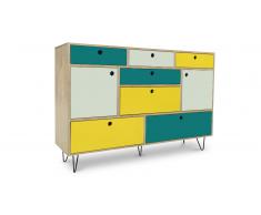 Buffet multicolore pieds épingle style scandinave - Jalapa