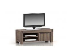 Meuble TV Cirilla design en bois massif 2 niches 1 porte