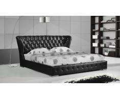 Lit baroque Sonno en cuir capitonné