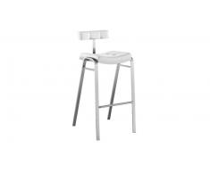 Tabouret de cuisine en inox brossé, hauteur assise 65cm - Barcy
