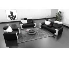 Salon design cuir Yoocub - canapé 3 places + 2 places + fauteuil
