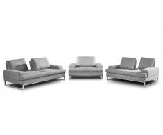 Salon design canapé 3 places + 2 pl + fauteuil - Borgas