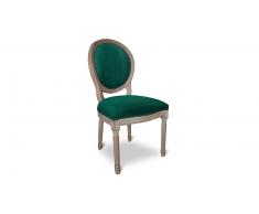 Chaise médaillon Louis XVI bois et velours - Alderic