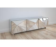 Meuble TV miroir 3 portes design Kirby