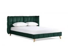 Lit Velours capitonné design 160 x 200 - Abulis