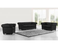 Salon chesterfield en cuir 3+2+1 - Liverpool