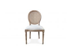 Chaise médaillon Louis XVI maillage d'osier - Leira