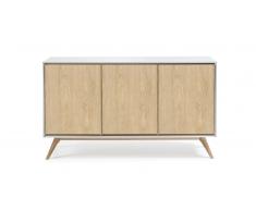 Bahut scandinave 3 portes blanc mat - Panzos