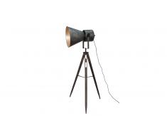 Lampadaire tripod style industriel métal vieilli - Lenvik