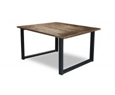 Table de salle à manger carrée industrielle bois - Noldy