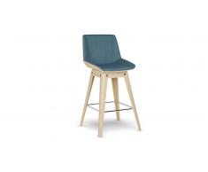 Tabouret de cuisine design pieds bois, assise 65 cm - Nackka