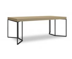Table de salle à manger couleur bois pieds métal 200 cm - Kufstein