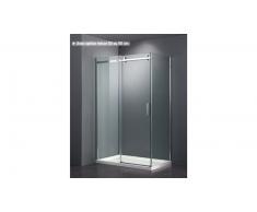 Paroi verre douche 120 ou 140 cm avec porte coulissante - Carola