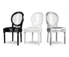 Chaise médaillon dossier plexi transparent - Polka
