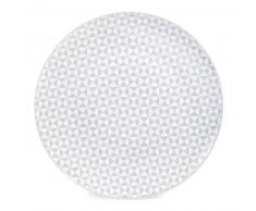 Assiette plate en porcelaine grise D 27 cm G&Eacute;OM&Eacute;TRIK