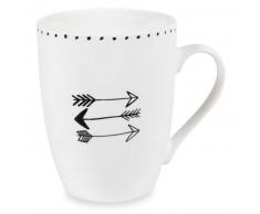 Mug motif fl&egrave;che en porcelaine NAGAWIKA