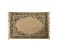 Tapis en jute beige imprimé noir 140x200