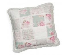 Coussin en coton vert et rose 60 x 60 cm CAM&Eacute;LIA
