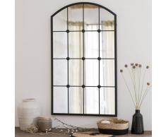 Miroir en m&eacute;tal noir 65x110