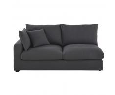 Canap&eacute;-lit accoudoir gauche en coton ardoise Rhodes