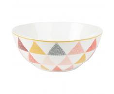 Saladier en porcelaine blanche motifs graphiques