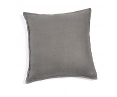 Coussin en lin lav&eacute; gris 45x45