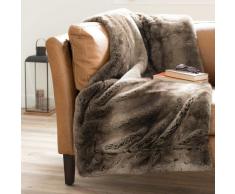 Plaid en fausse fourrure marron 150 x 180 cm SHEFFORD