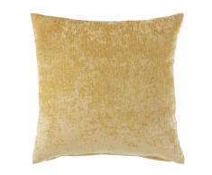 Coussin en velours jaune moutarde 60x60