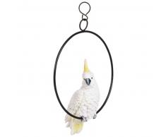 Statuette perroquet blanc H14