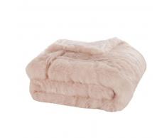 Plaid imitation fourrure rose 150x180