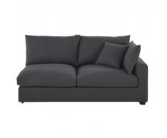 Canap&eacute;-lit accoudoir droit en coton gris ardoise Rhodes