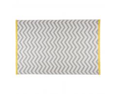 Tapis motifs chevrons gris et blancs 160x230cm WAVE