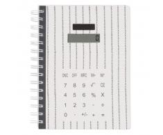 Carnet de notes noir et calculatrice intégrée