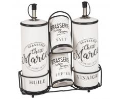 Porte-condiments en porcelaine blanche