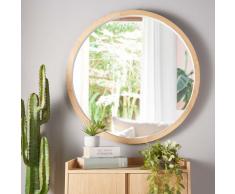 Miroir rond en chêne blanc D100