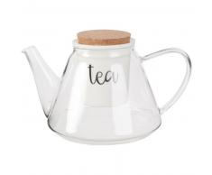 Théière en verre et porcelaine imprimée