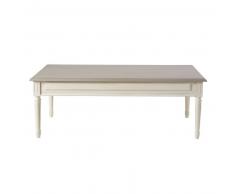 Table basse 2 tiroirs ivoire et taupe Camillia