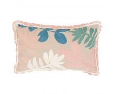 Housse de coussin en coton broderies florales 30x50